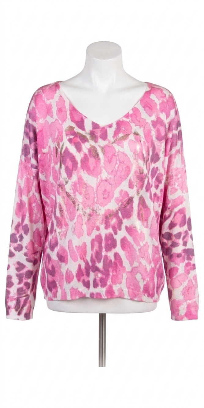 NEW GIGI MODA fedra long sleeve sweater in hot pink
